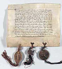 Listina z roku 1292, Archiv českého velkopřevorství maltského řádu, inv. č. 2691, Národní archiv v Praze