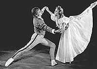 Debut v baletu Její první ples v roli Evženie – partner Bohuslav Pašek