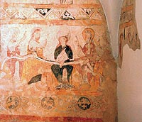 Freska zobrazuje také putování královny Elišky